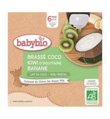 Babybio Svačinka s kokosovým mlékem - kiwi a banán 4x 85 g