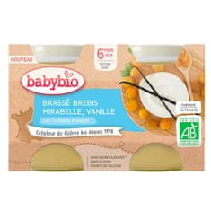 Babybio Brassé z ovčího mléka mirabelky vanilka 2x 130 g