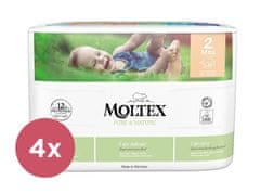 MOLTEX 4x Pure & Nature Pleny jednorázové 2 Mini (3-6 kg) 38 ks - ECONOMY PACK