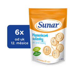Sunar 6x Sušenky písmenkové dětské 150 g