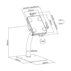 Maclean MC-468W Reklamní držák na stůl pro tablet 7,9-11'' bílá