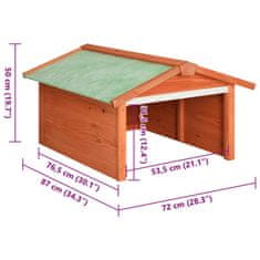 Vidaxl Garáž na robotickou sekačku 72 x 87 x 50 cm masivní jedle