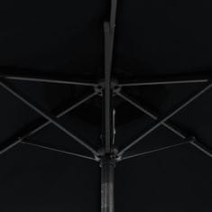 Vidaxl Zahradní slunečník s ocelovou tyčí černý 225 x 225 x 212 cm
