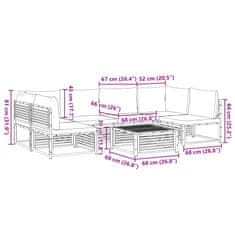 Vidaxl 7dílná zahradní sedací souprava s poduškami masivní akácie