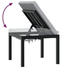 Vidaxl Zahradní stolička s poduškou černá práškově lakovaná ocel