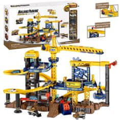 iMex Toys interaktivní garáž s jeřábem 80cm 2v1 Construction set 663-802