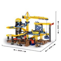 iMex Toys interaktivní garáž s jeřábem 80cm 2v1 Construction set 663-802