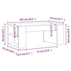 Vidaxl Konferenční stolek černý 102 x 55 x 42 cm kompozitní dřevo