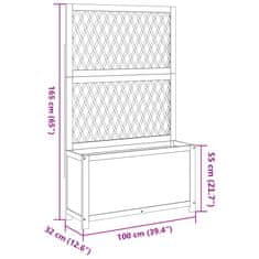Vidaxl Truhlík s treláží 100 x 32 x 165 cm masivní akácie