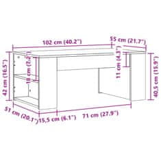 Vidaxl Konferenční stolek kouřový dub 102x55x42 cm kompozitní dřevo