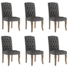 Vidaxl Jídelní židle 6 ks šedé lněný vzhled textil