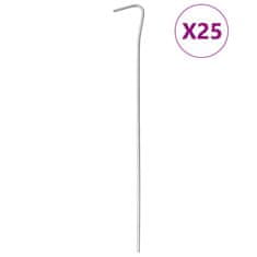 Vidaxl Stanové kolíky 25 ks 23 cm Ø 6 mm pozinkovaná ocel