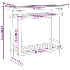 Vidaxl Konzolový stolek 90 x 37 x 75 cm bambus