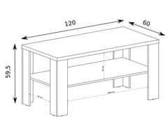 CASARREDO Konferenční stolek 120 TADEÁŠ T-13 dub lefkas