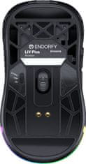 4DAVE Endorfy myš LIV Plus Wireless / PAW3395 / Khail GM 8.0 / bezdrátová / ultralehká / dockovací stanice / černá