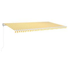 Vidaxl Automatická markýza LED a senzor větru 600 x 300 cm žlutobílá