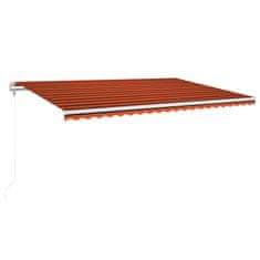 Vidaxl Automatická markýza LED a senzor větru 500x300 cm oranžovohnědá