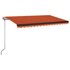 Vidaxl Automatická markýza LED a senzor větru 400x350 cm oranžovohnědá