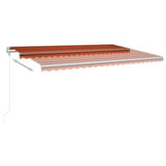 Vidaxl Automatická markýza LED a senzor větru 500x300 cm oranžovohnědá