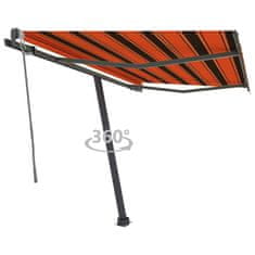 Vidaxl Volně stojící automatická markýza 350 x 250 cm oranžová/hnědá