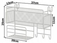 Verk 27228 Závěsný oraganizér s háčky, bílá