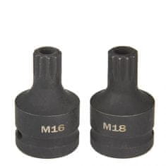 MAR-POL Hlavice rázové zástrčné 3/4" XZN M16, M18, TORX T70-T100, sada 6ks M58266