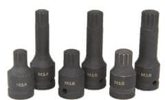 MAR-POL Hlavice rázové zástrčné 1/2" XZN(spline) M14, M16, M18, sada 6ks M66417