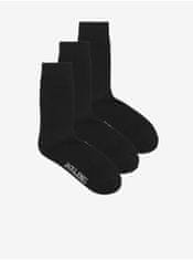 Jack&Jones Sada tří párů černých pánských ponožek Jack & Jones UNI
