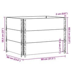 Vidaxl Paletové nástavce 3 ks 80 x 60 cm masivní borové dřevo