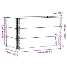 Vidaxl Zahradní truhlík 100 x 50 cm masivní borové dřevo