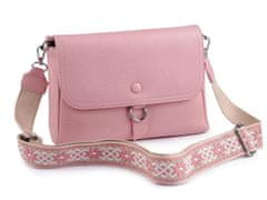 Kraftika 1ks pudrová dámská kabelka crossbody s popruhem 27x18 cm