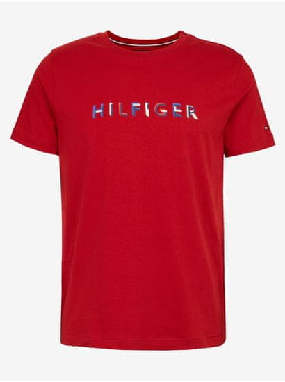 Tommy Hilfiger Červené pánské tričko Tommy Hilfiger