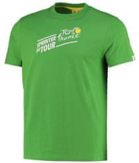 CurePink Pánské tričko Tour de France: Vedoucí jezdec (M) zelená bavlna
