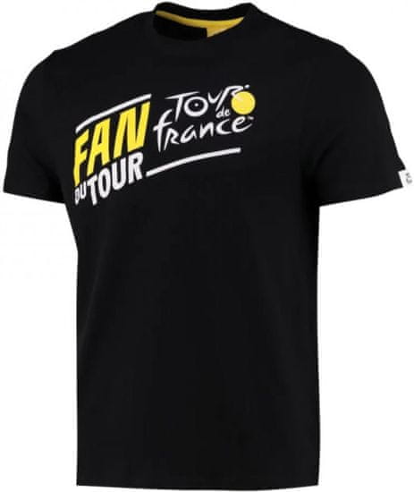 CurePink Pánské tričko Tour de France: Vedoucí jezdec (L) černá bavlna