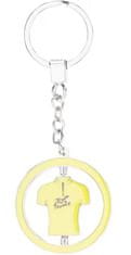 CurePink Kovová klíčenka Tour de France: Tričko s logem v kruhu (5 x 5 cm)