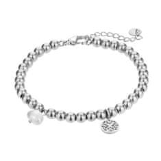 Marc Malone Ocelový korálkový náramek Layla Silver Bracelet MCB23015S