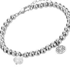 Marc Malone Ocelový korálkový náramek Layla Silver Bracelet MCB23015S