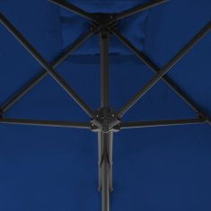 Vidaxl Zahradní slunečník s ocelovou tyčí modrý 250 x 250 x 230 cm