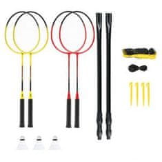 shumee NRZ264 ALUMINIUM / BADMINTON SET 4 RAKETY + 3 PÉROVÉ Okenice + SÍŤ 600x60cm + KRYT NILS