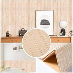 HOME & MARKER® Tapeta na zeď imitace dřeva, Samolepící tapeta, 3D Tapety na zeď (5 ks) 35x35cm| INSTAWOOD Světle hnědá