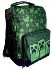 CurePink Školní batoh Minecraft: Creepers Trio (objem 10 litrů|25 x 35 x 12 cm)