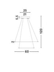 Nova Luce NOVA LUCE závěsné svítidlo ARIA chromovaný hliník a akryl nastavitelné LED 85W 3000K IP20 stmívatelné 17222003 D