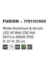 Nova Luce NOVA LUCE stropní svítidlo FUSION bílý hliník a akryl LED 40W 230V 3000K IP20 1701101003