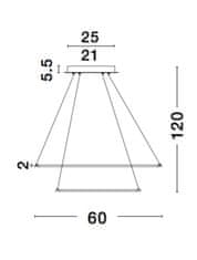 Nova Luce NOVA LUCE závěsné svítidlo DEA matný bílý hliník a akryl nastavitelné LED 85W 3000K IP20 17222002