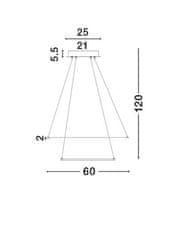 Nova Luce NOVA LUCE závěsné svítidlo DEA matný bílý hliník a akryl nastavitelné LED 85W 3000K IP20 stmívatelné 17222002 D