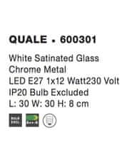 Nova Luce NOVA LUCE stropní svítidlo QUALE matné bílé sklo chromovaný kov E27 1x12W 600301
