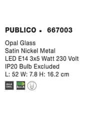 Nova Luce NOVA LUCE bodové svítidlo PUBLICO opálové sklo nikl satén kov E14 3x5W IP20 bez žárovky 667003