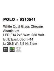 Nova Luce NOVA LUCE nástěnné svítidlo POLO bílé opálové sklo chromovaný hliník E14 2x5W bez žárovky IP44 6310541