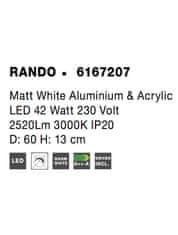 Nova Luce NOVA LUCE stropní svítidlo RANDO matný bílý hliník a akryl LED 42W 230V 3000K IP20 6167207