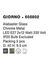Nova Luce NOVA LUCE stropní svítidlo GIORNO alabastrové sklo chromovaný kov E27 2x12W 605802